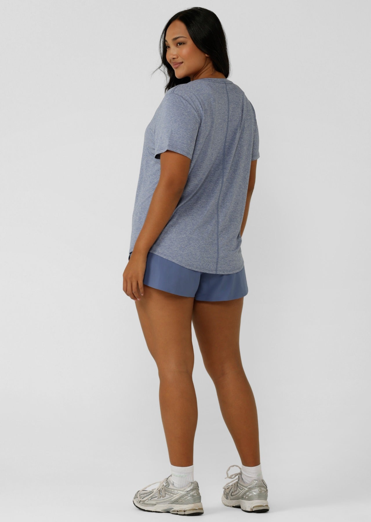 Lorna Jane Amy Dynamic Active T-Shirt - Light Misty Blue Marl
