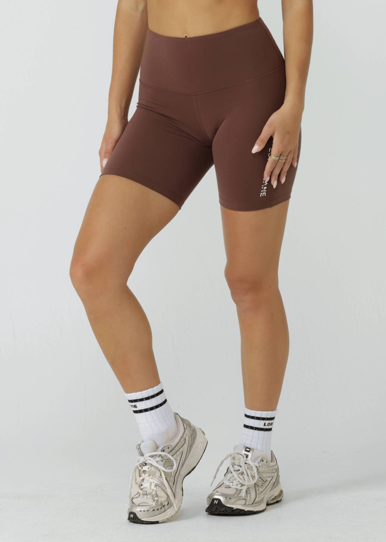 Lorna Jane Lotus No Chafe Phone Pocket 16cm Bike Shorts - Onyx