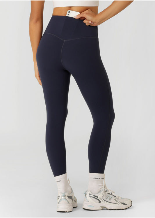 Lorna Jane Lotus No Chafe Phone Pocket Full Length Leggings - Dark Platinum Navy