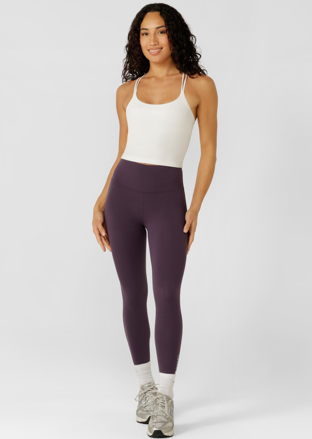 Lorna Jane Lotus No Chafe Phone Pocket Full Length Leggings - Midnight Plum