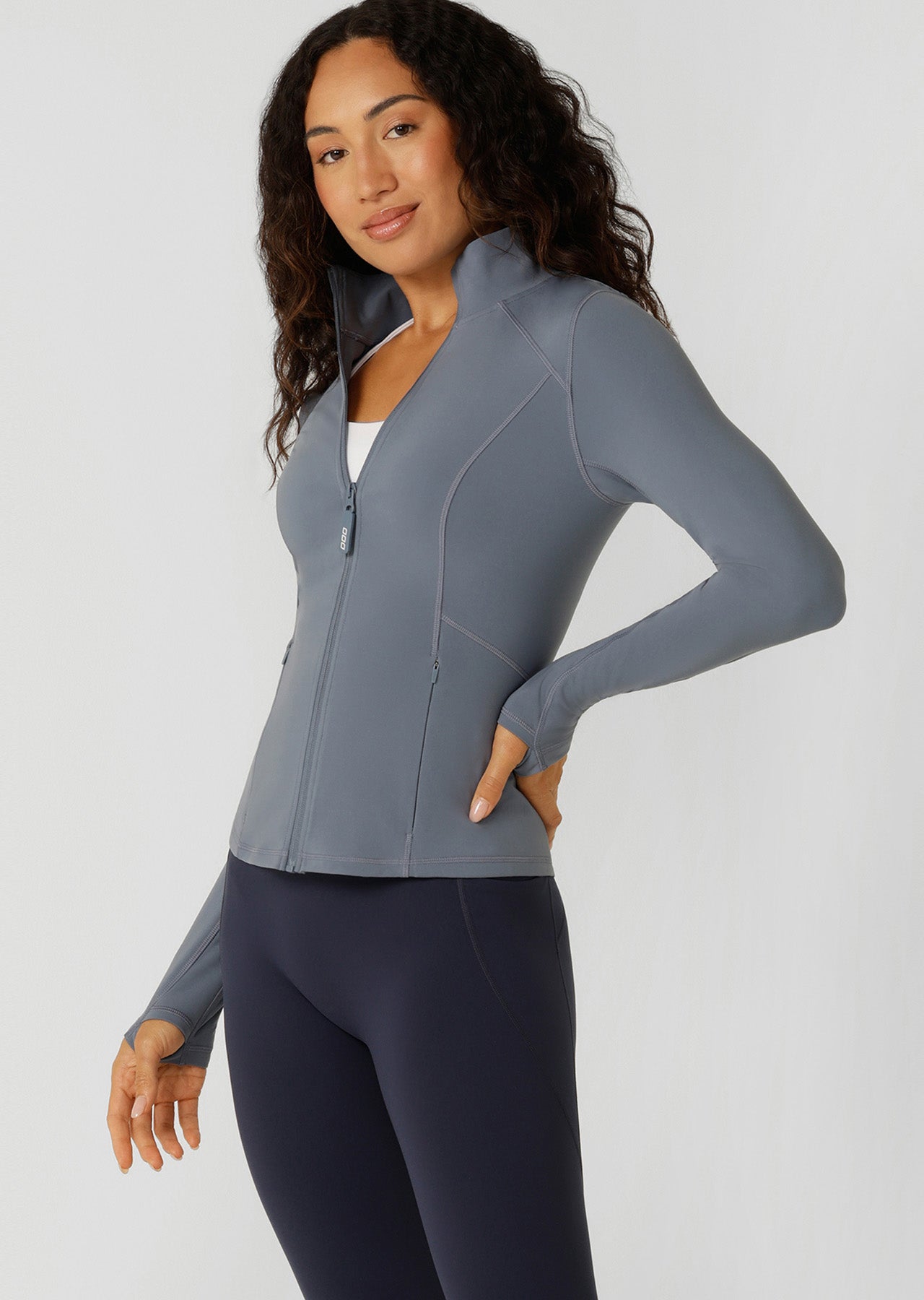 Lorna Jane Amy Active Tech Zip Through Jacket - Powder Grey