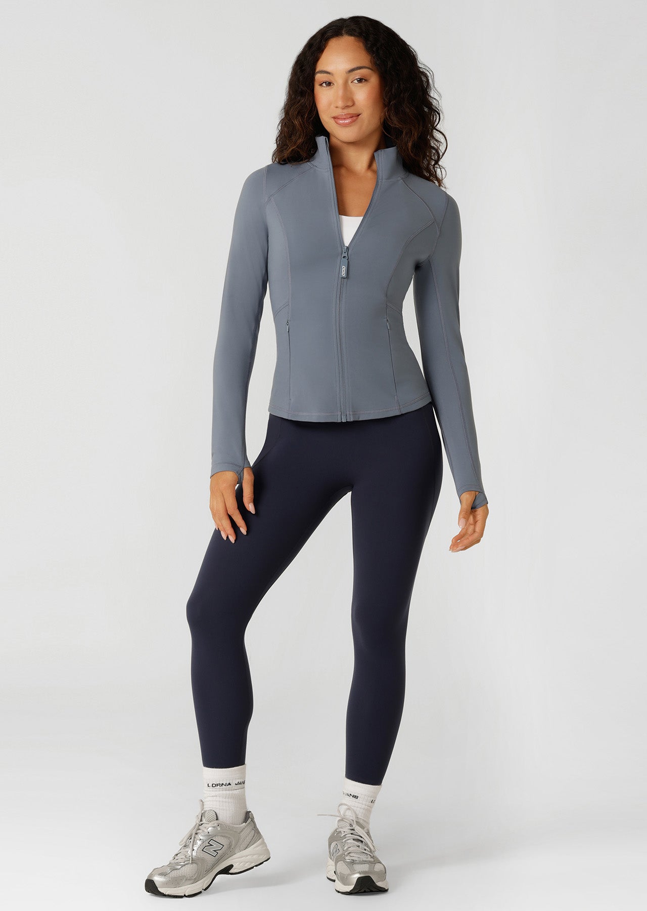 Lorna Jane Amy Active Tech Zip Through Jacket - Powder Grey