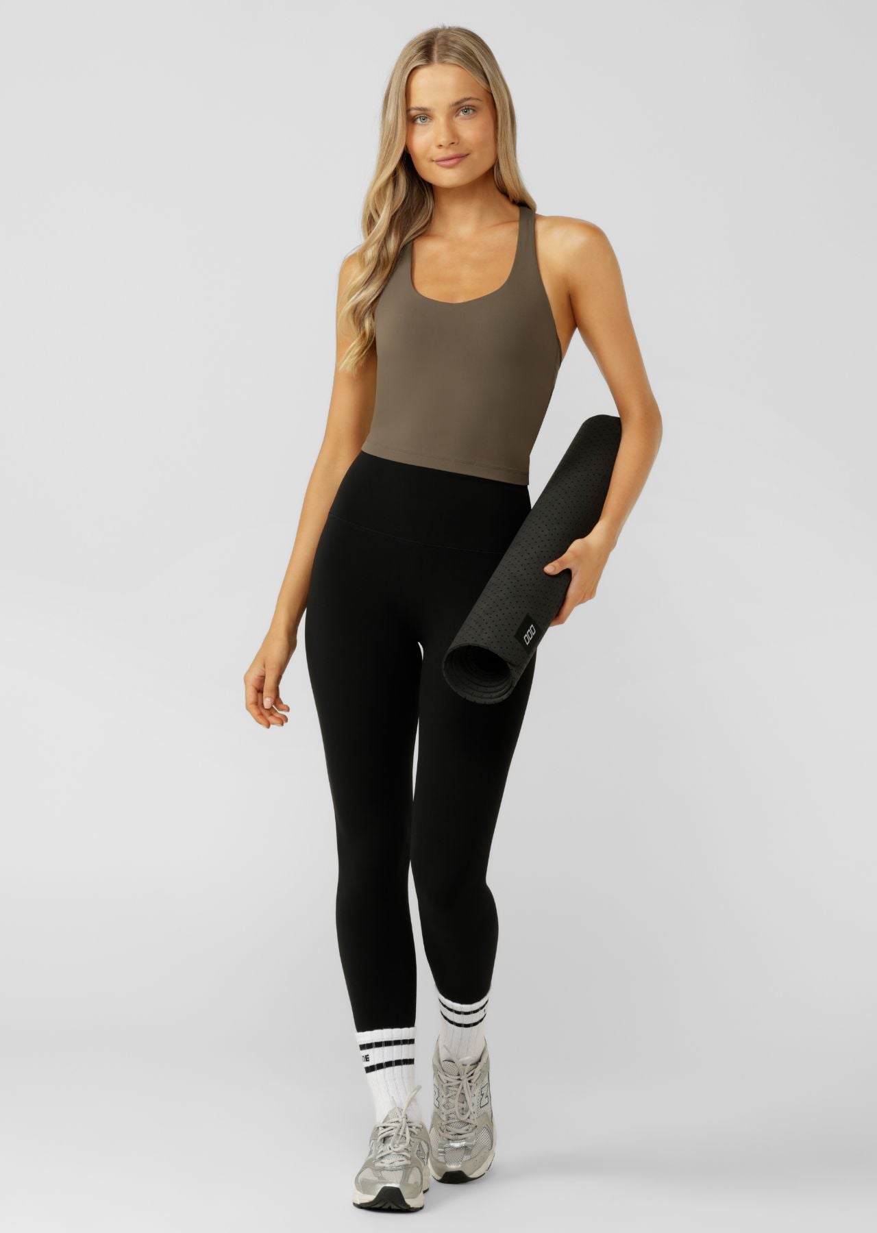 Lorna Jane Liberty Bra Tank Combo - Dark Khaki Haze