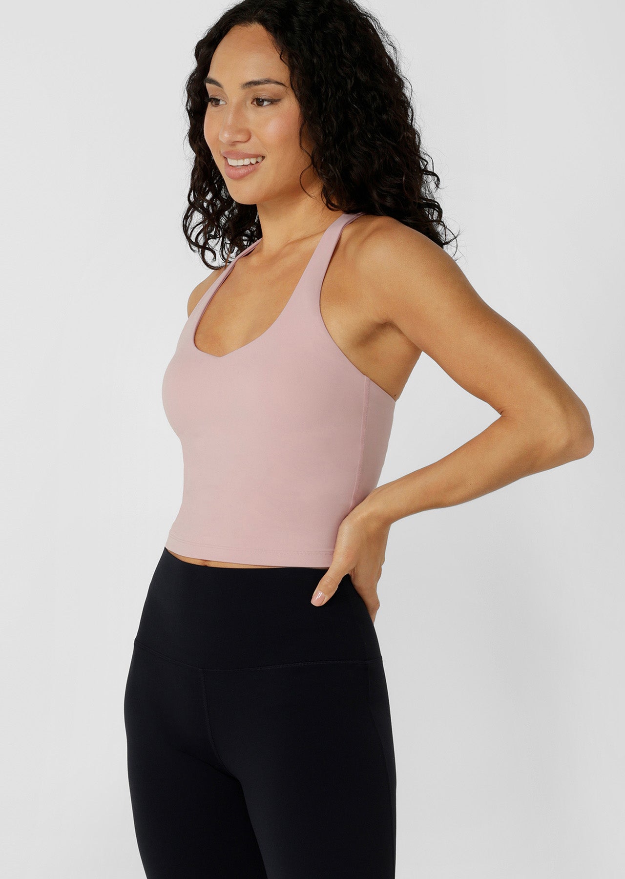 Lorna Jane Liberty Bra Tank Combo - Dusty Rose