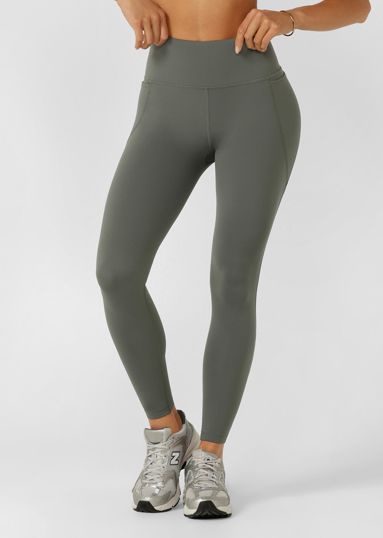 Lorna Jane Amy No Chafe Phone Pocket Full Length Leggings - Agave Green