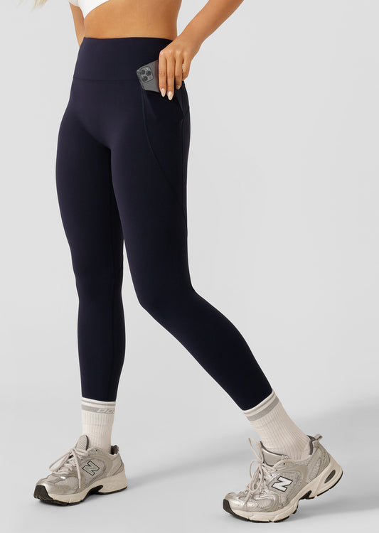 Lorna Jane Amy No Ride Phone Pocket Ankle Biter Leggings - Midnight Blue