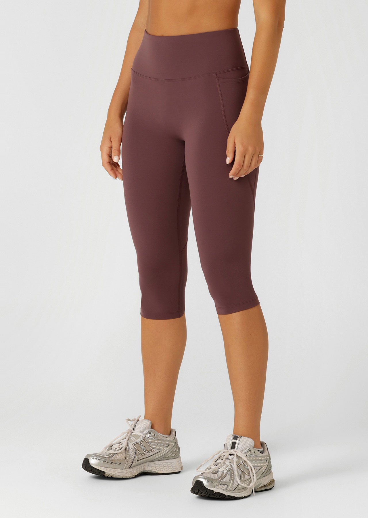 Lorna Jane Amy No Ride Phone Pocket 3/4 Leggings - Amethyst Shadow