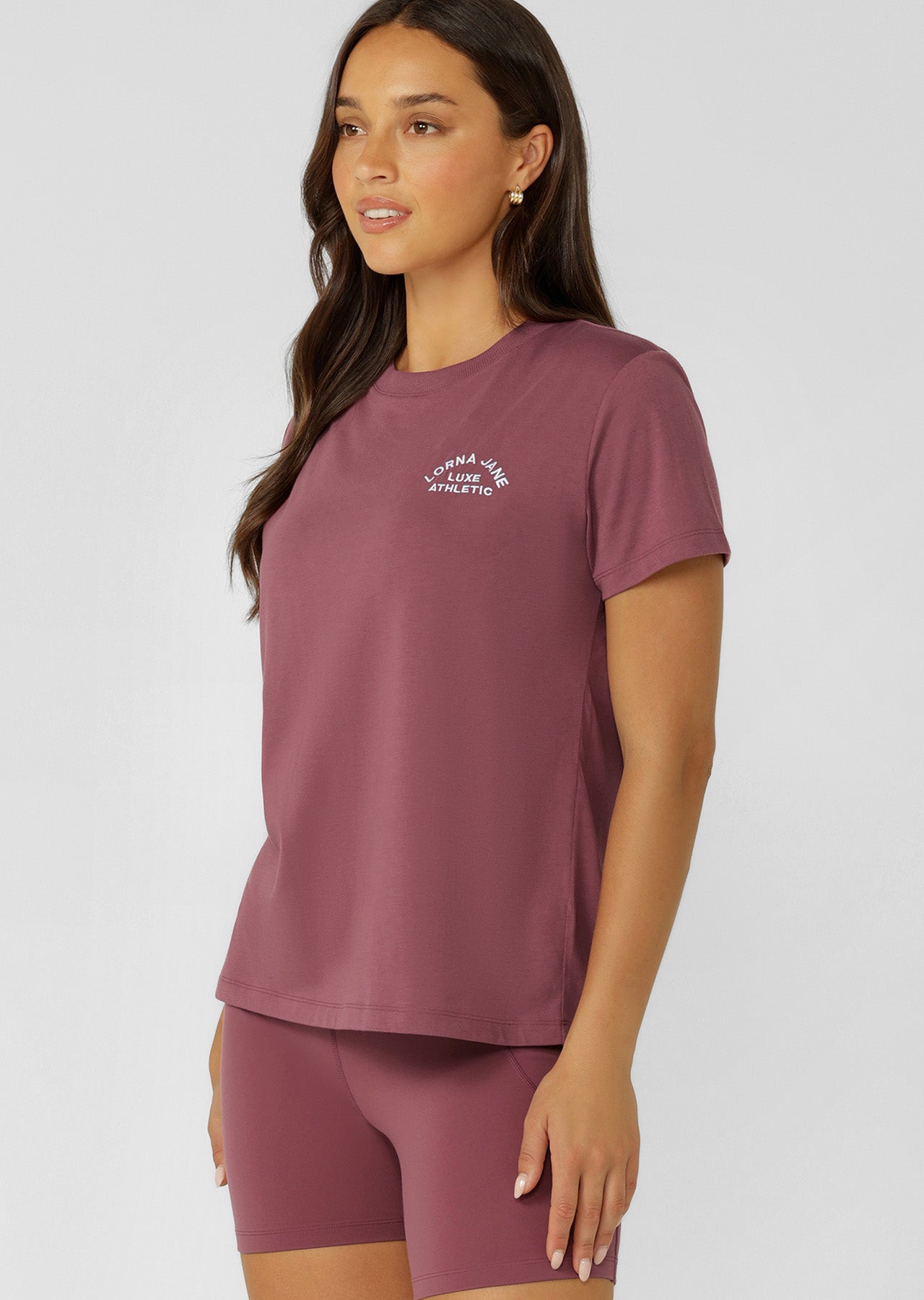 Lorna Jane Lotus T-Shirt - Dark Rose Blush
