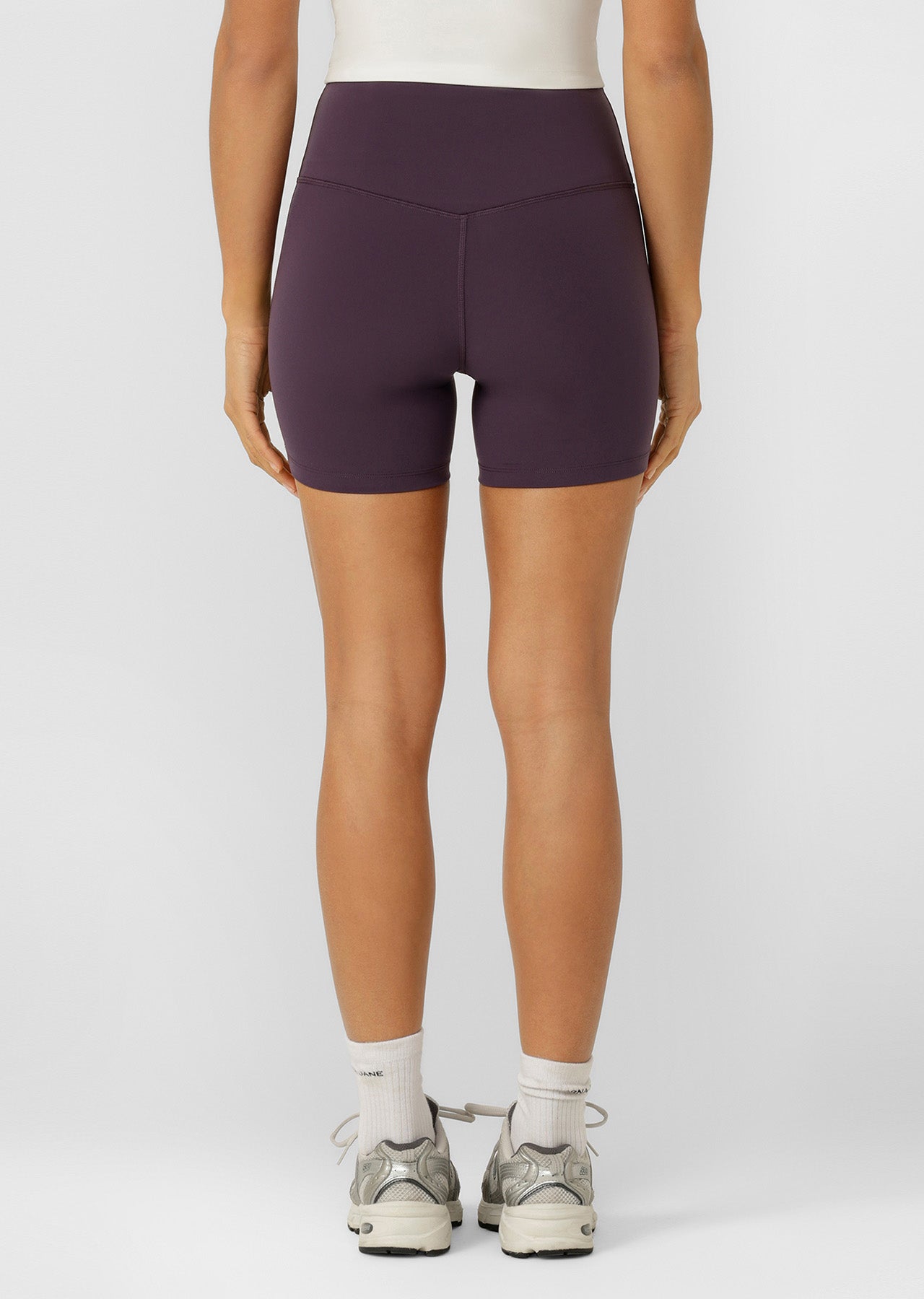 Lorna Jane Lotus No Chafe Phone Pocket 14cm Bike Shorts - Midnight Plum