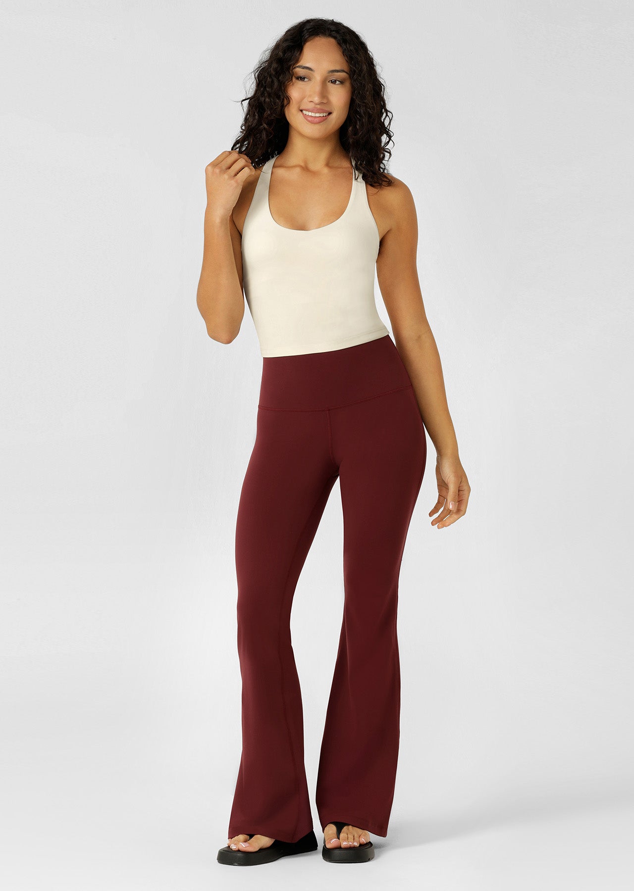 Lorna Jane Liberty Flared Leggings - Cranberry