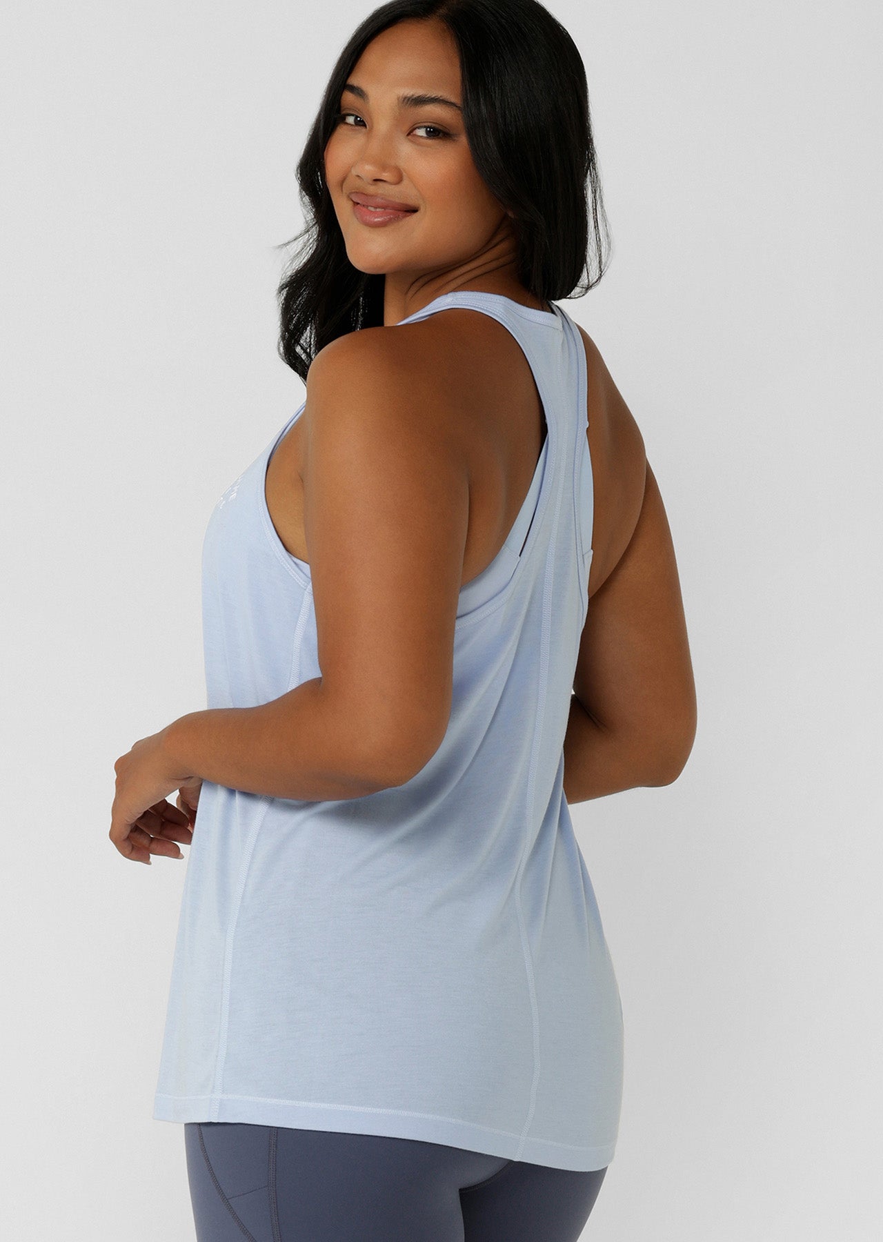 Lorna Jane Lotus Slouchy Tank - Oxford Blue