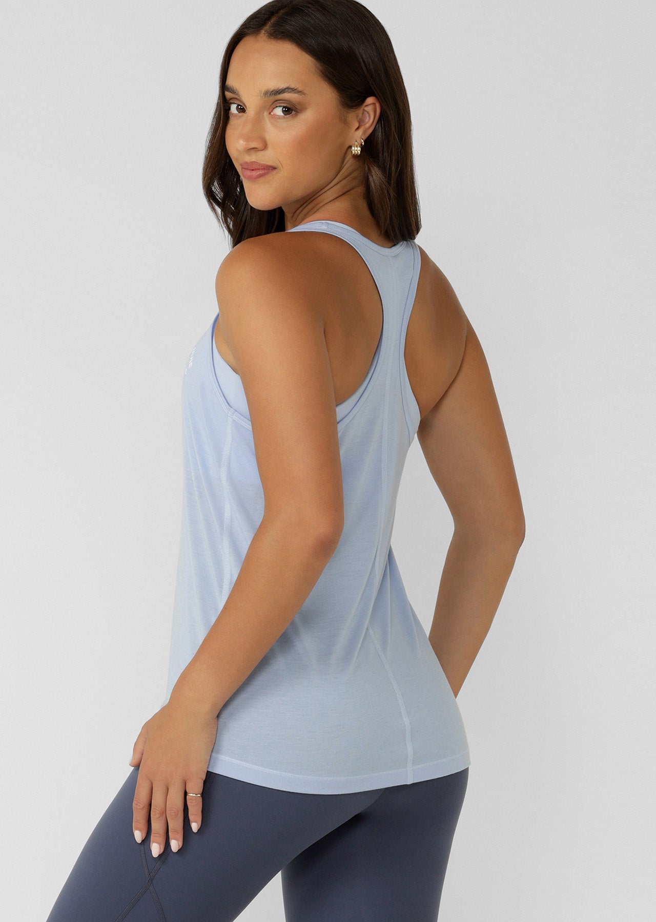 Lorna Jane Lotus Slouchy Tank - Oxford Blue