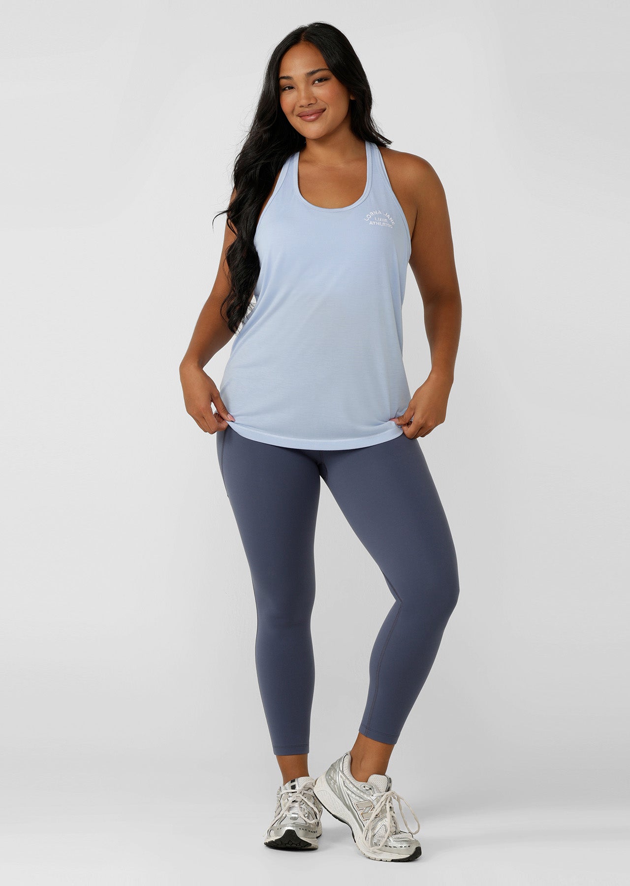 Lorna Jane Lotus Slouchy Tank - Oxford Blue