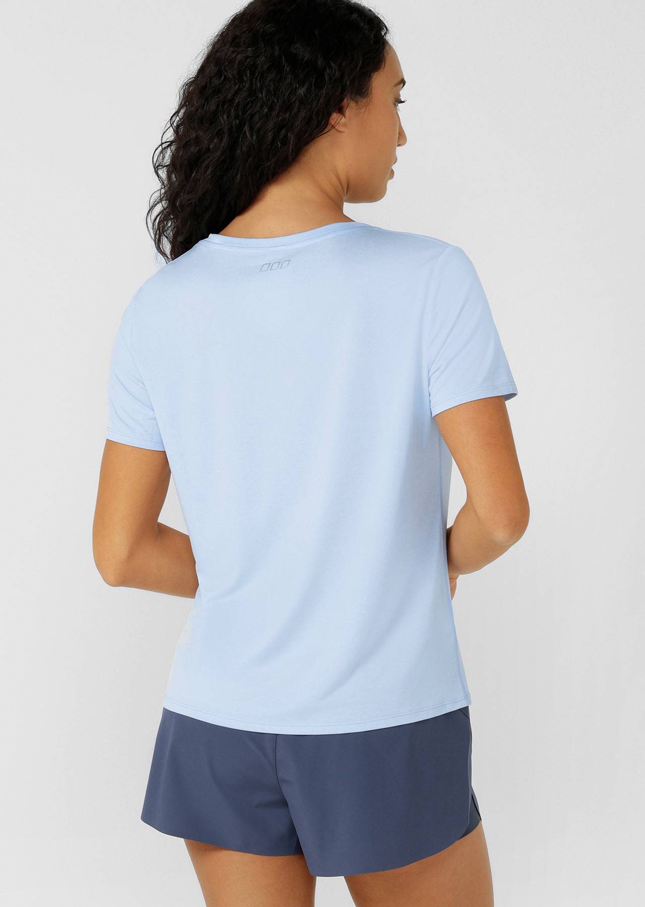Lorna Jane Amy Dynamic Active V-Neck T-Shirt - Light Moontide Marl