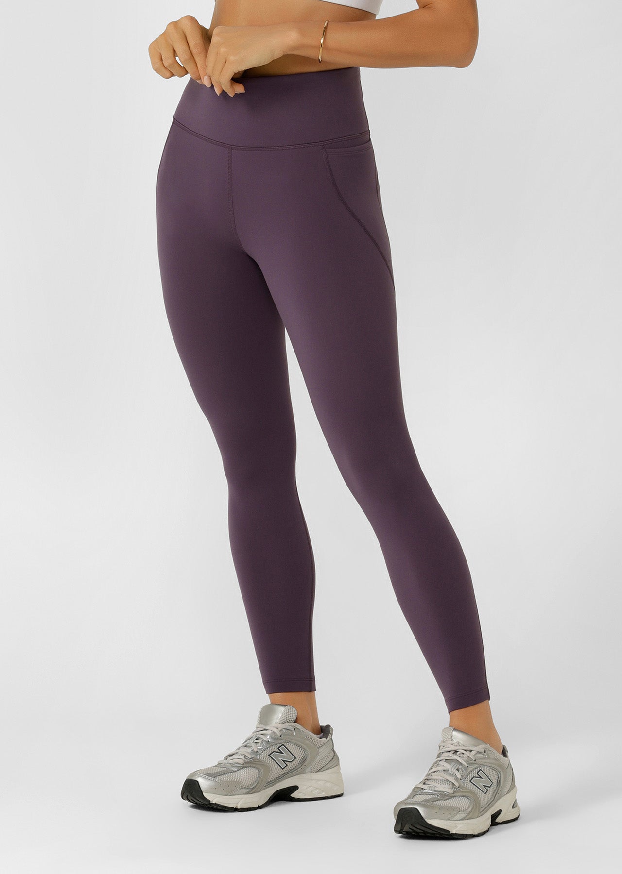 Lorna Jane Amy No Chafe Phone Pocket Ankle Biter Leggings - Midnight Plum