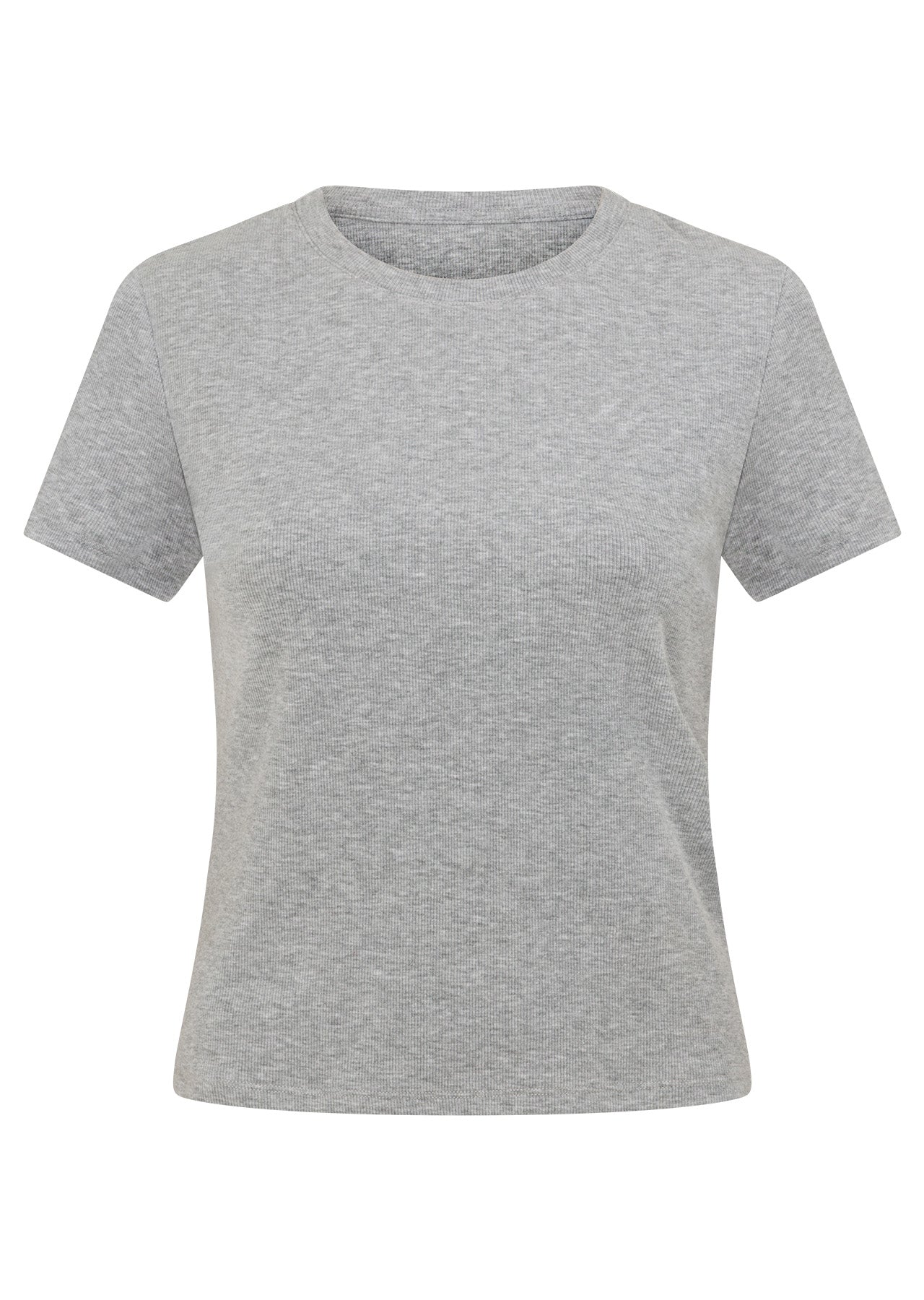 Lorna Jane LJ Basics Slim Rib T-Shirt - Grey Marl