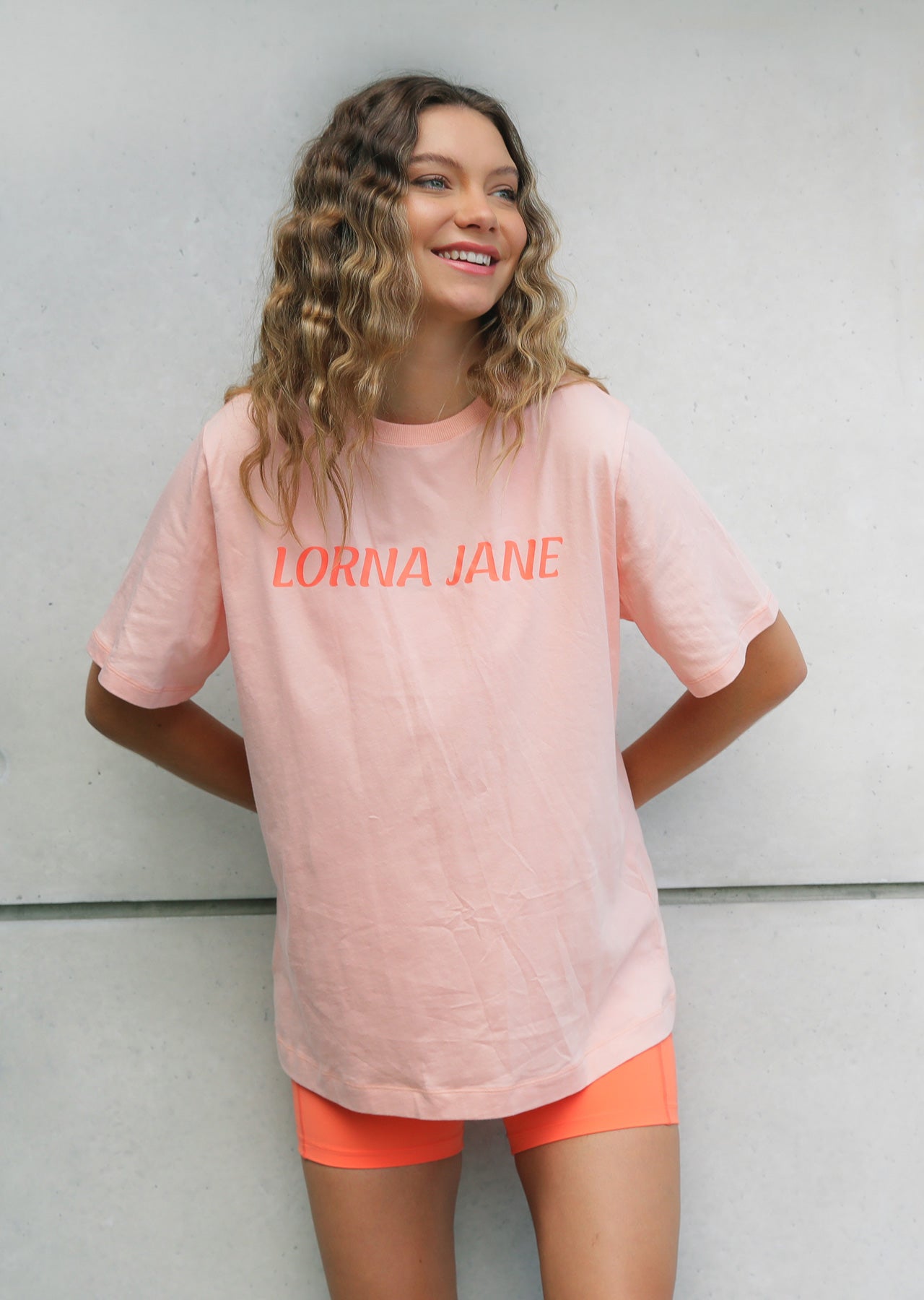 Lorna Jane Peachy Active Oversized Tee - Dusty Peach