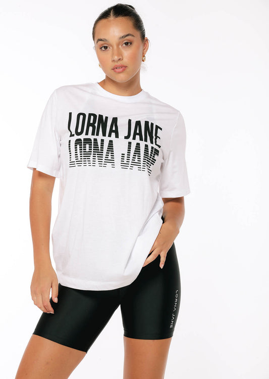 Lorna Jane LJ Retro Oversized Tee - White