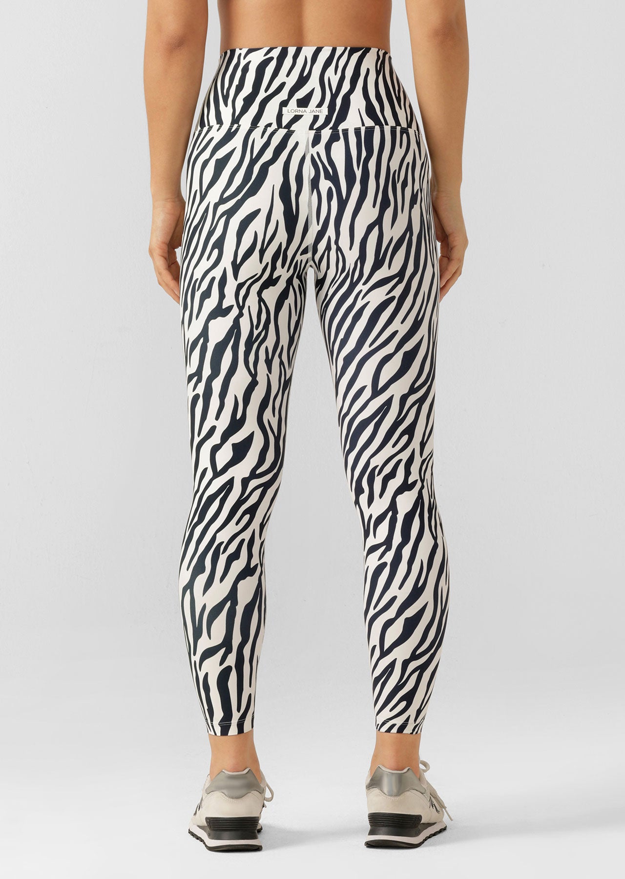 Lorna Jane Safari Hi-Fold Ankle Biter Leggings - Midnight Blue Safari Print