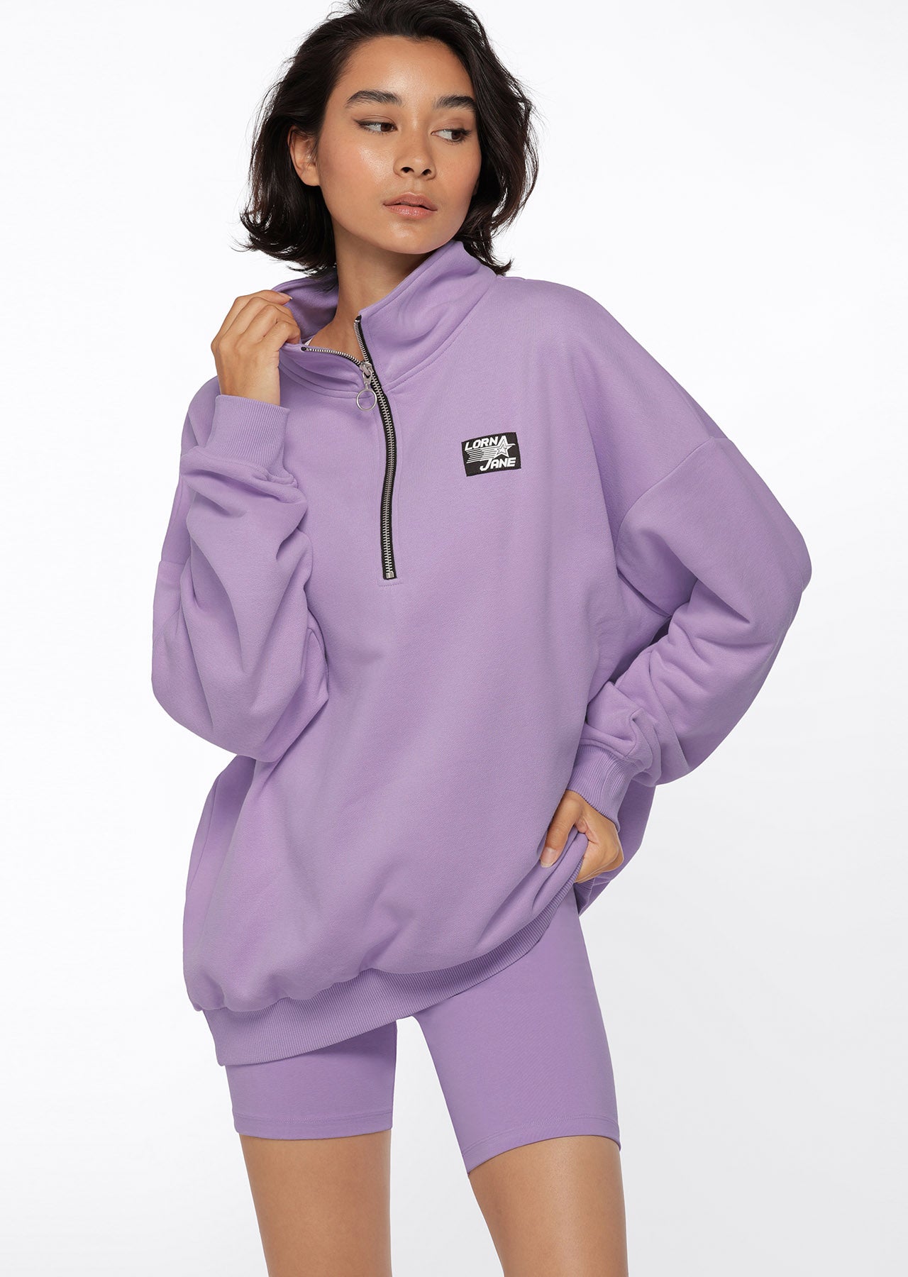 Lorna Jane LJ Sport Quarter Zip Sweat - Soft Lilac