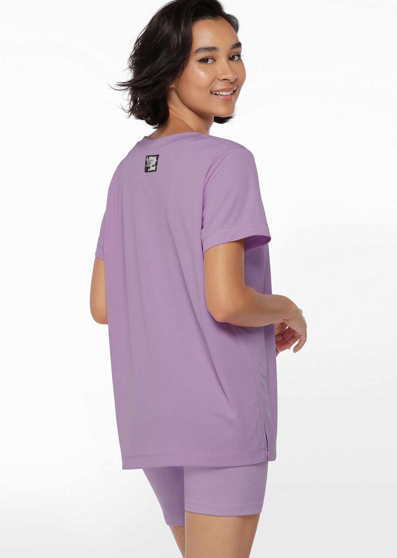 Lorna Jane Indie Active Recycled Rib Tee - Soft Lilac