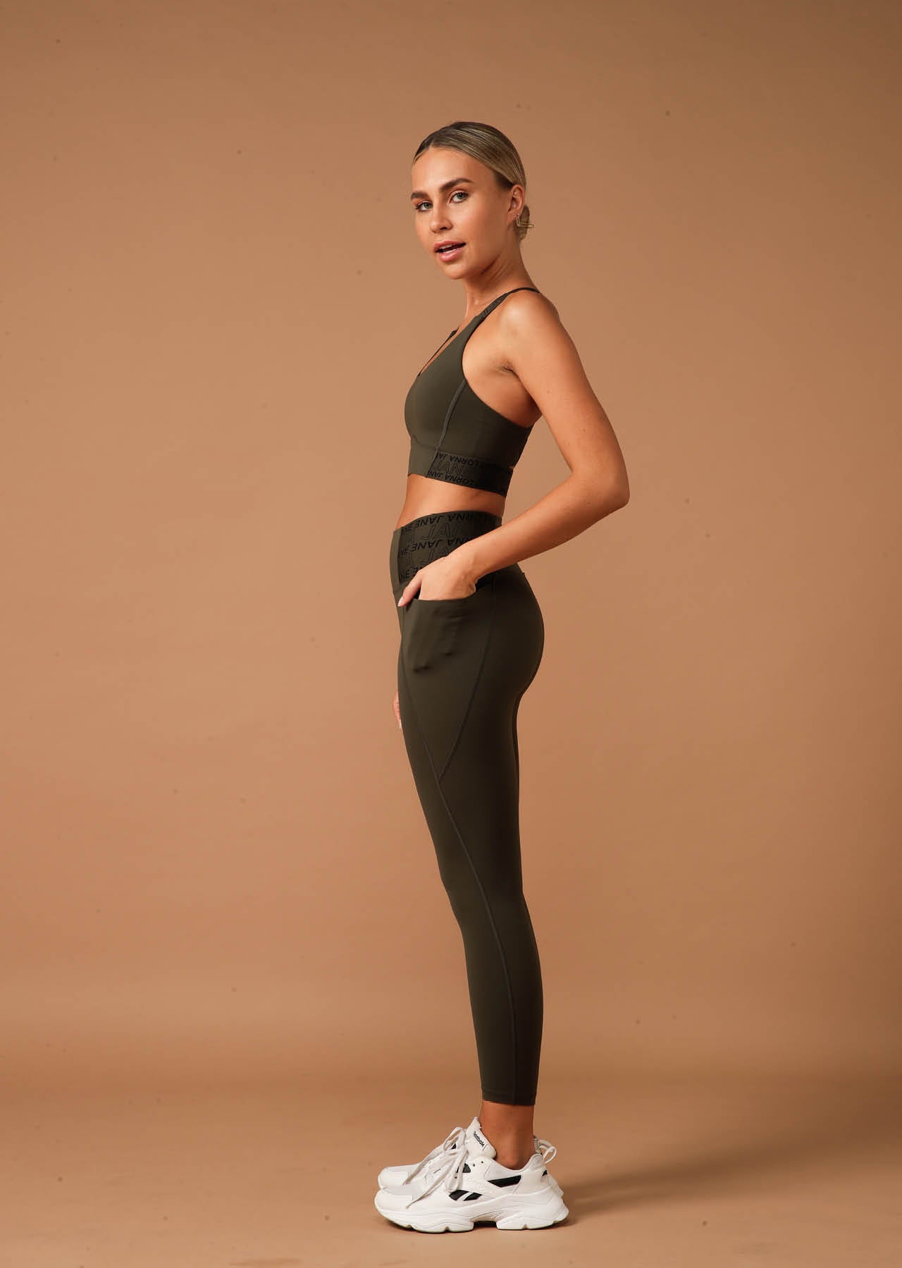 Lorna Jane Superior Phone Pocket Ankle Biter Leggings - Dark Luxury Green