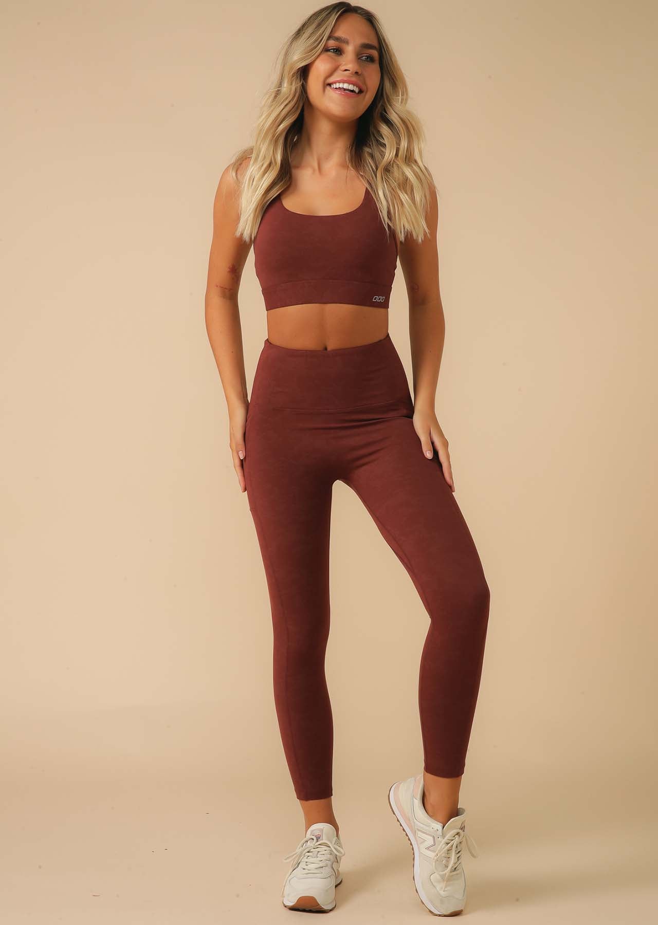 Lorna Jane Boundless Sports Bra - Washed Cool Brown