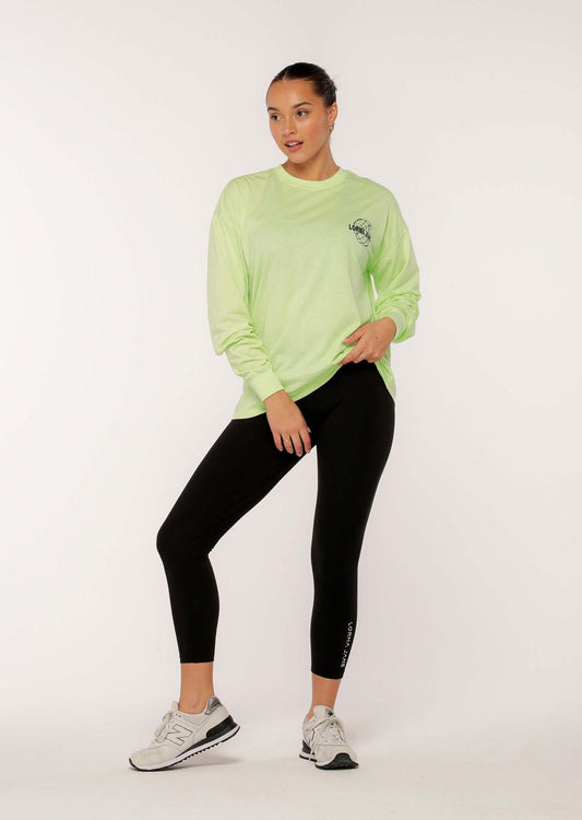 Lorna Jane Original Sport Oversized Long Sleeve Tee - Soft Lime
