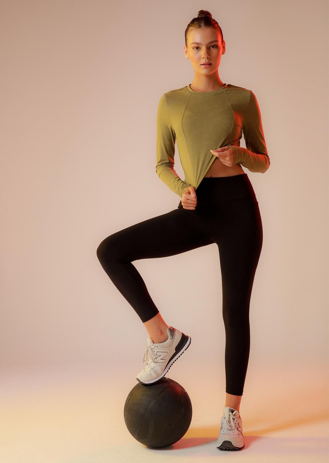 Lorna Jane Elements Long Sleeve Top - Washed Olive