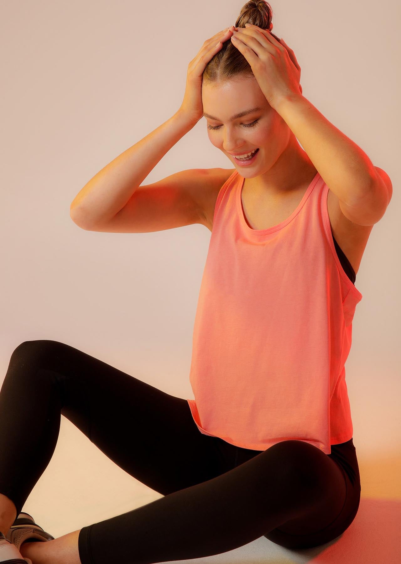 Lorna Jane Free Flow Open Back Tank - Tangerine