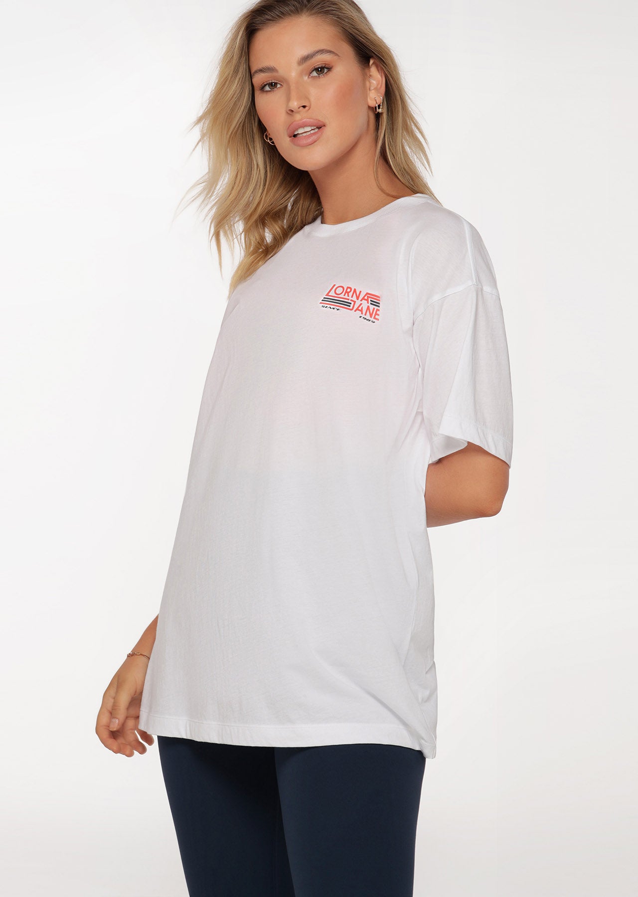 Lorna Jane Accelerate Graphic Oversized Tee - White