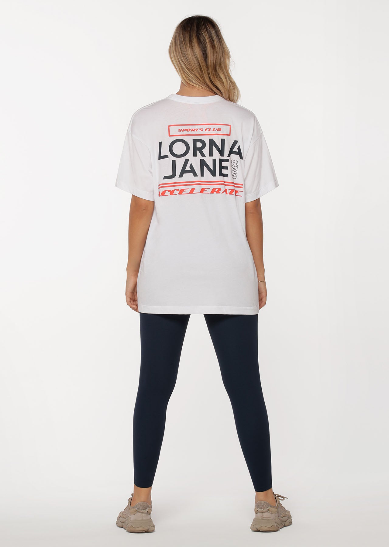 Lorna Jane Accelerate Graphic Oversized Tee - White