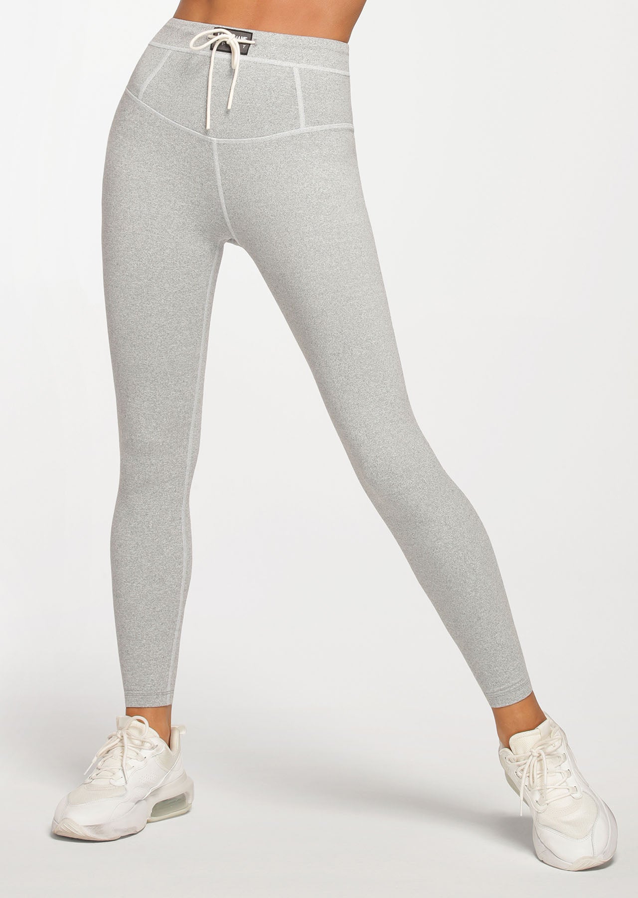 Lorna Jane Ace Core Stability Full Length Leggings - Light Grey Marl