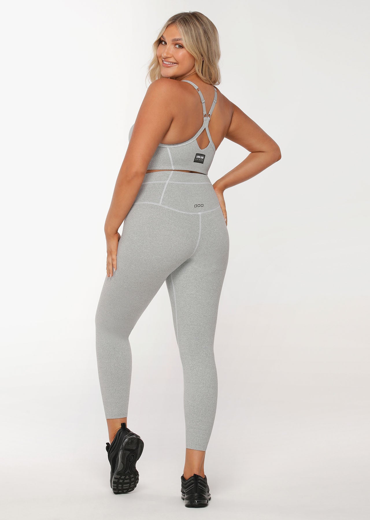 Lorna Jane Ace Core Stability Full Length Leggings - Light Grey Marl