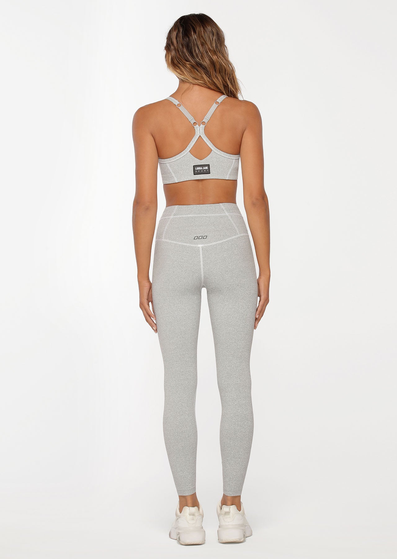 Lorna Jane Ace Core Stability Full Length Leggings - Light Grey Marl