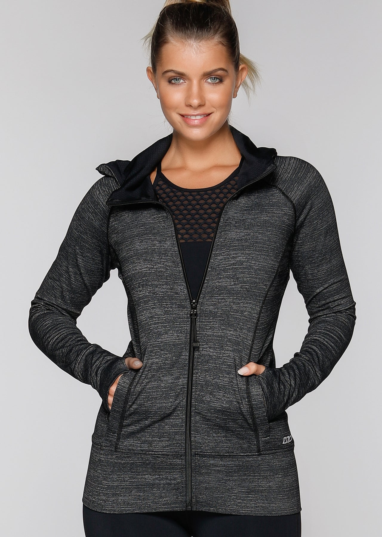 Lorna Jane Action Active Jacket - Black Marl