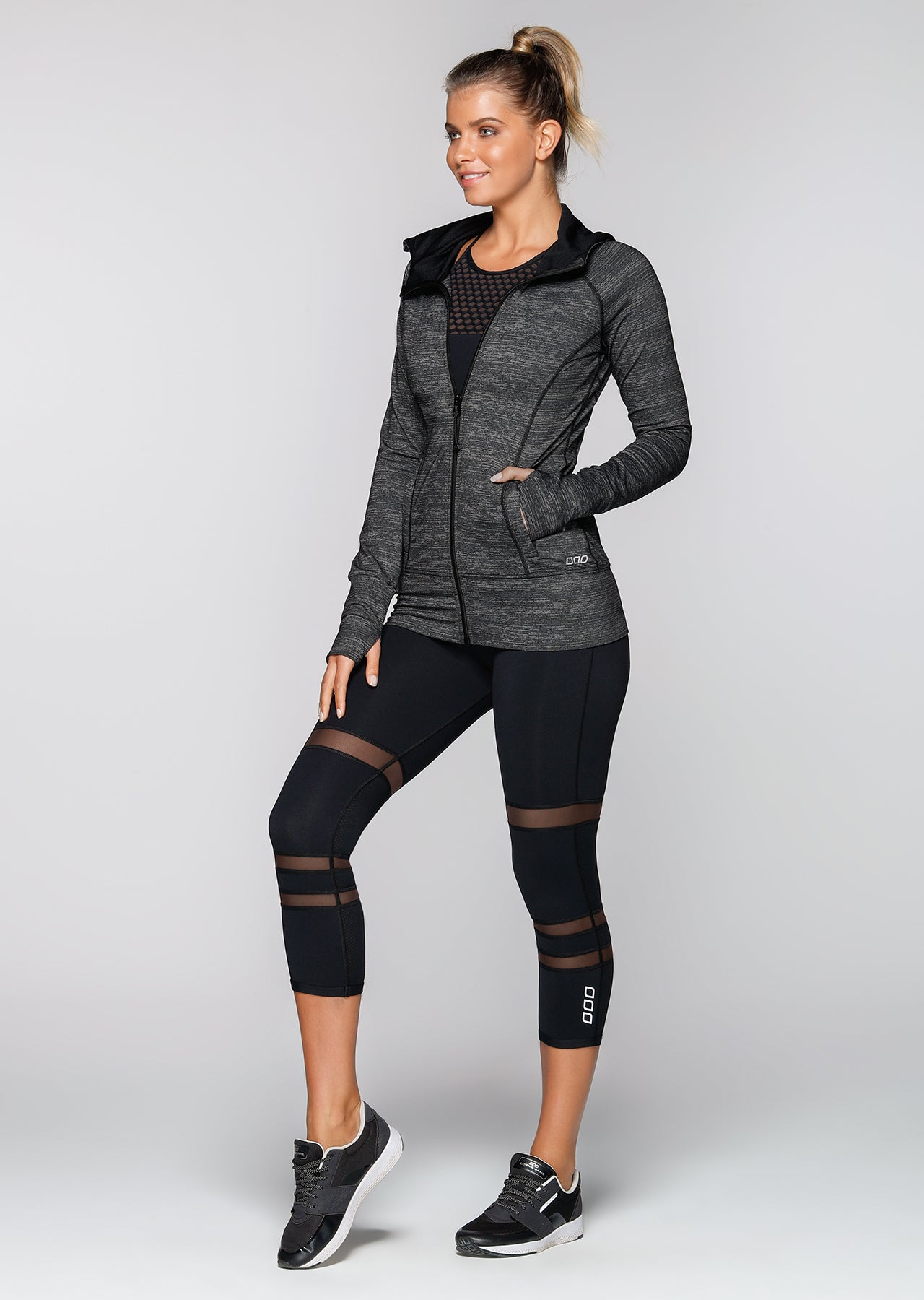 Lorna Jane Action Active Jacket - Black Marl