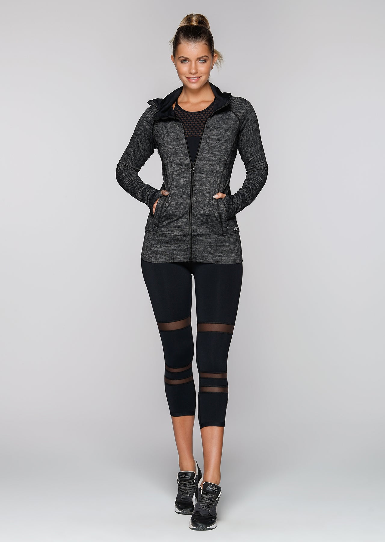 Lorna Jane Action Active Jacket - Black Marl