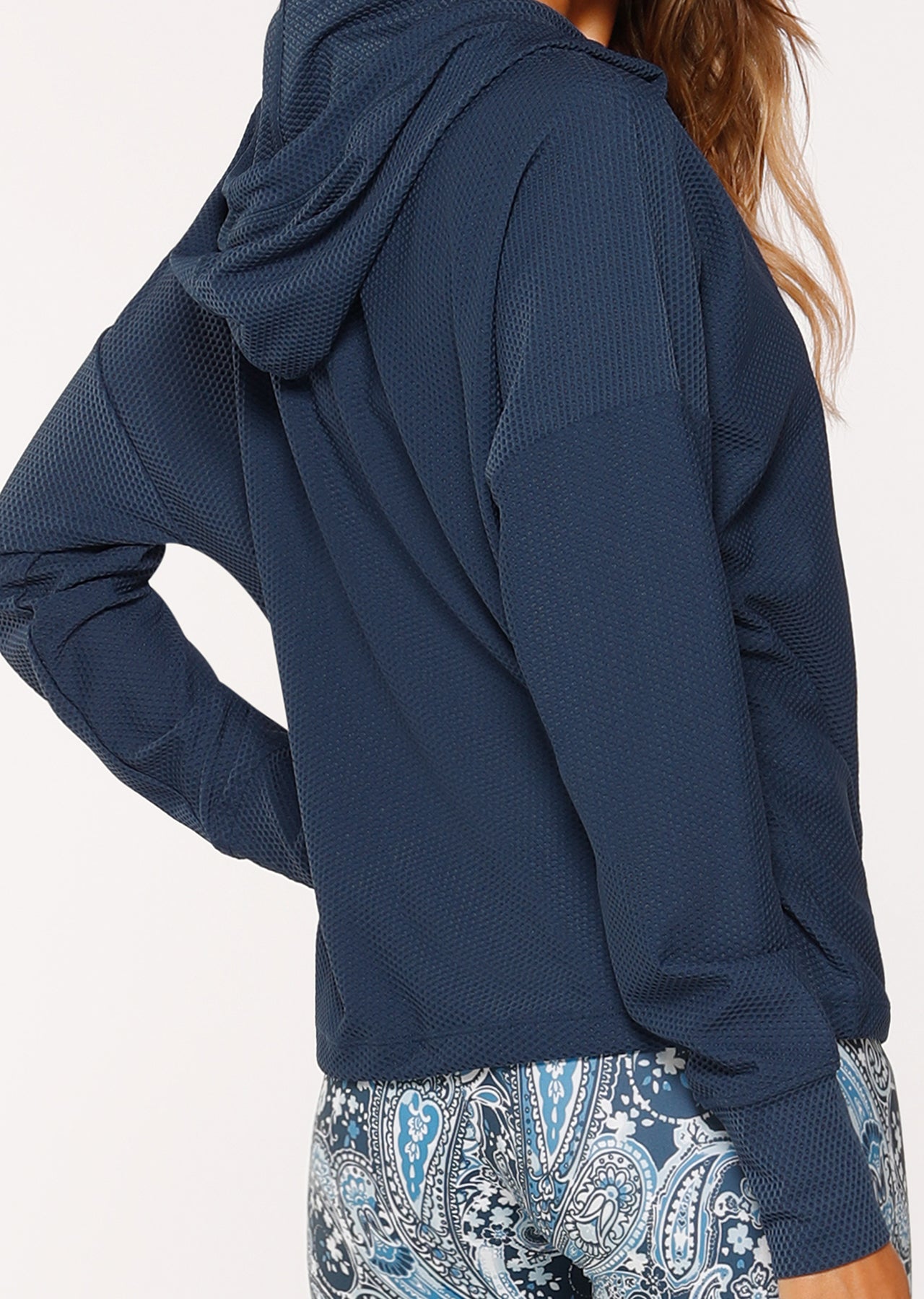 Lorna Jane Adventurer Excel Mesh Hoodie - Pebble Blue