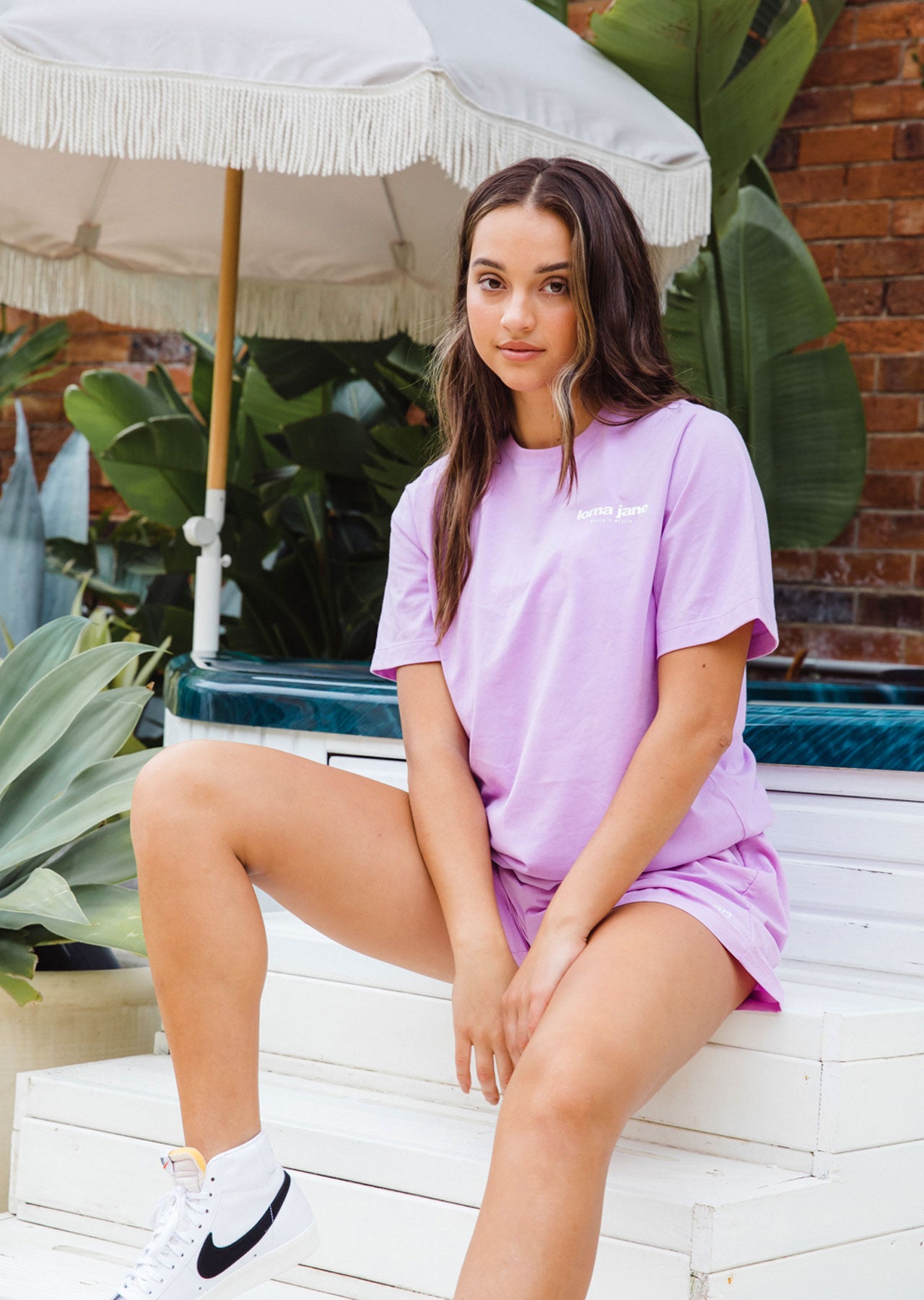 Lorna Jane All Day Oversized Tee - Soft Lilac