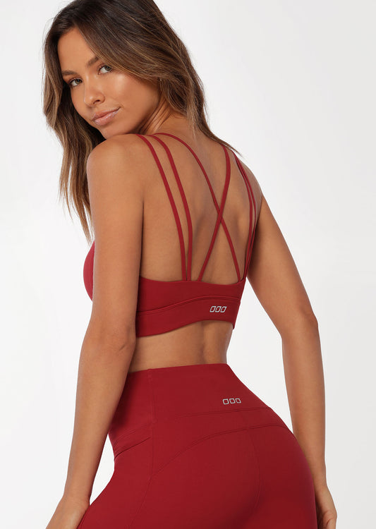 Lorna Jane All Day Wear Sports Bra - Dark Red