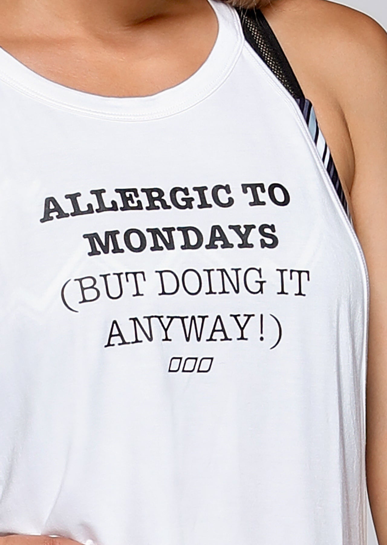 Lorna Jane Allergic To Mondays Tank - White