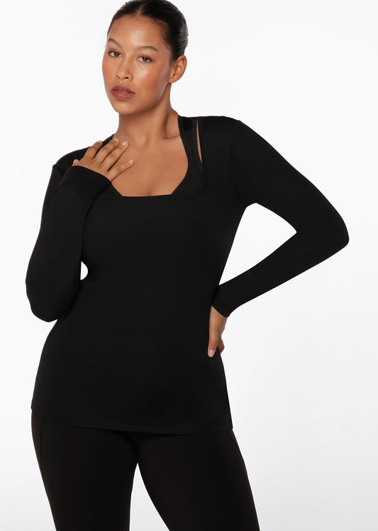 Lorna Jane Aloe Vera Long Sleeve Top - Black