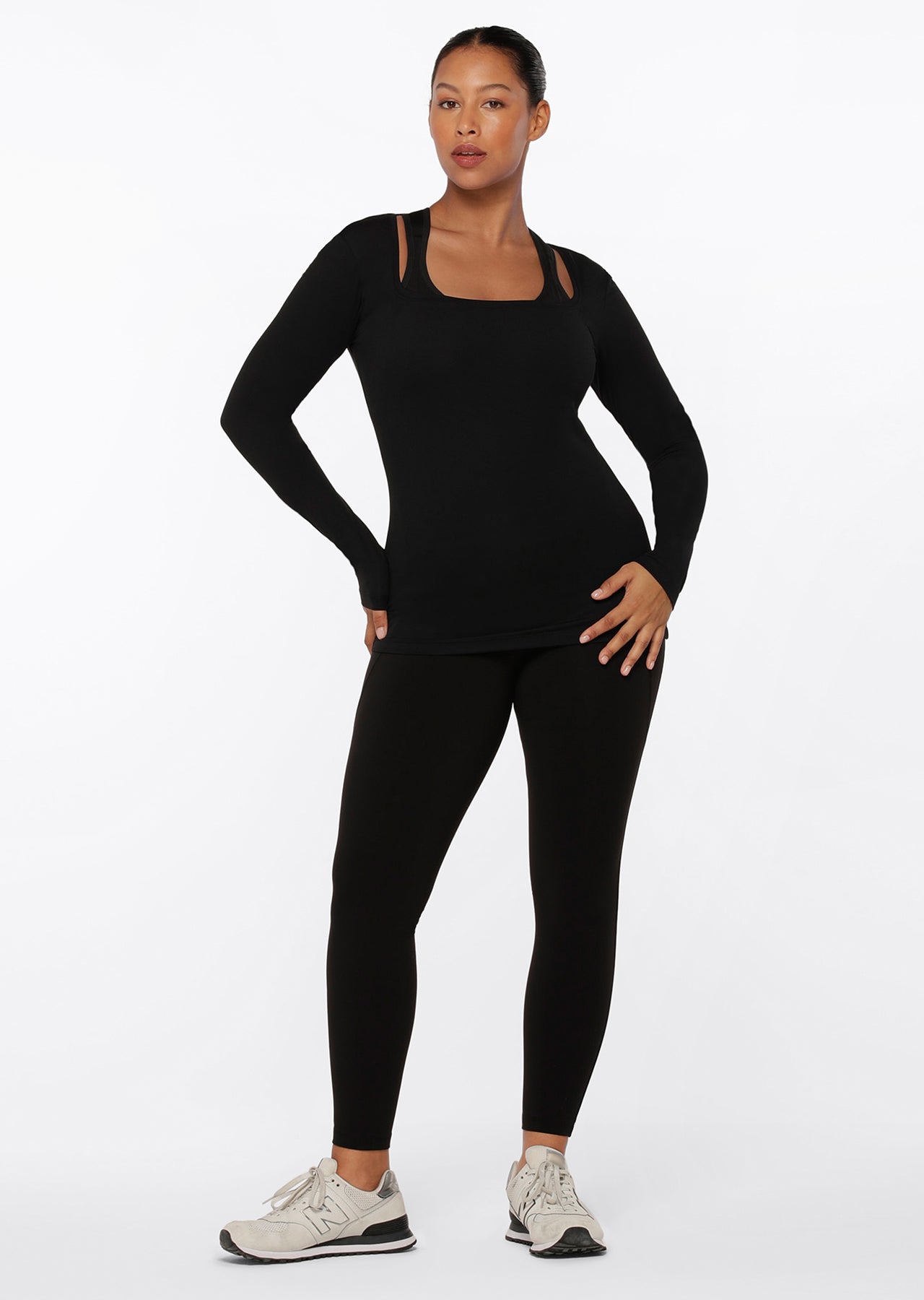 Lorna Jane Aloe Vera Long Sleeve Top - Black