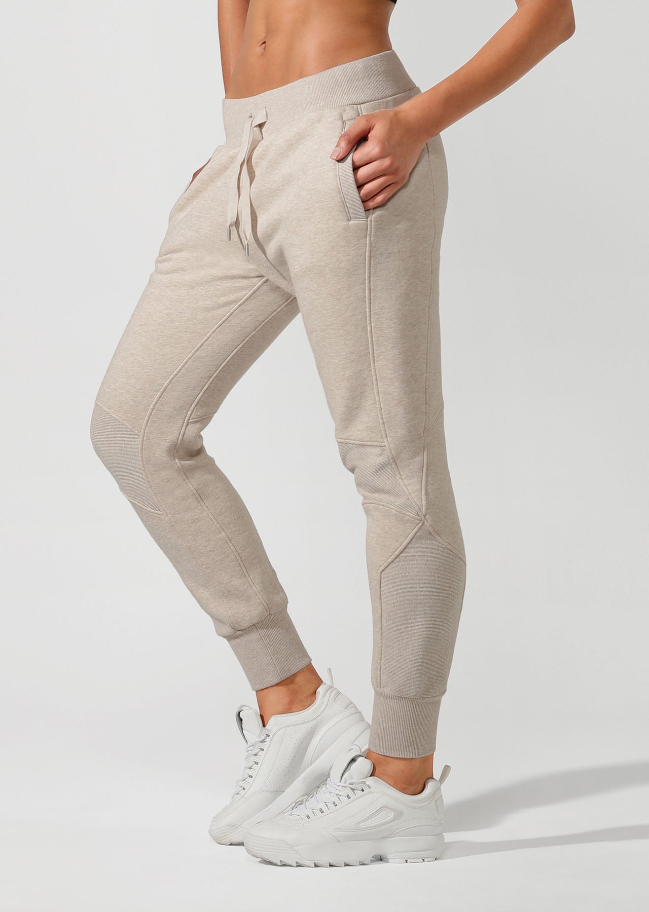 Lorna Jane Always Cosy Track Pant - Off White Marl