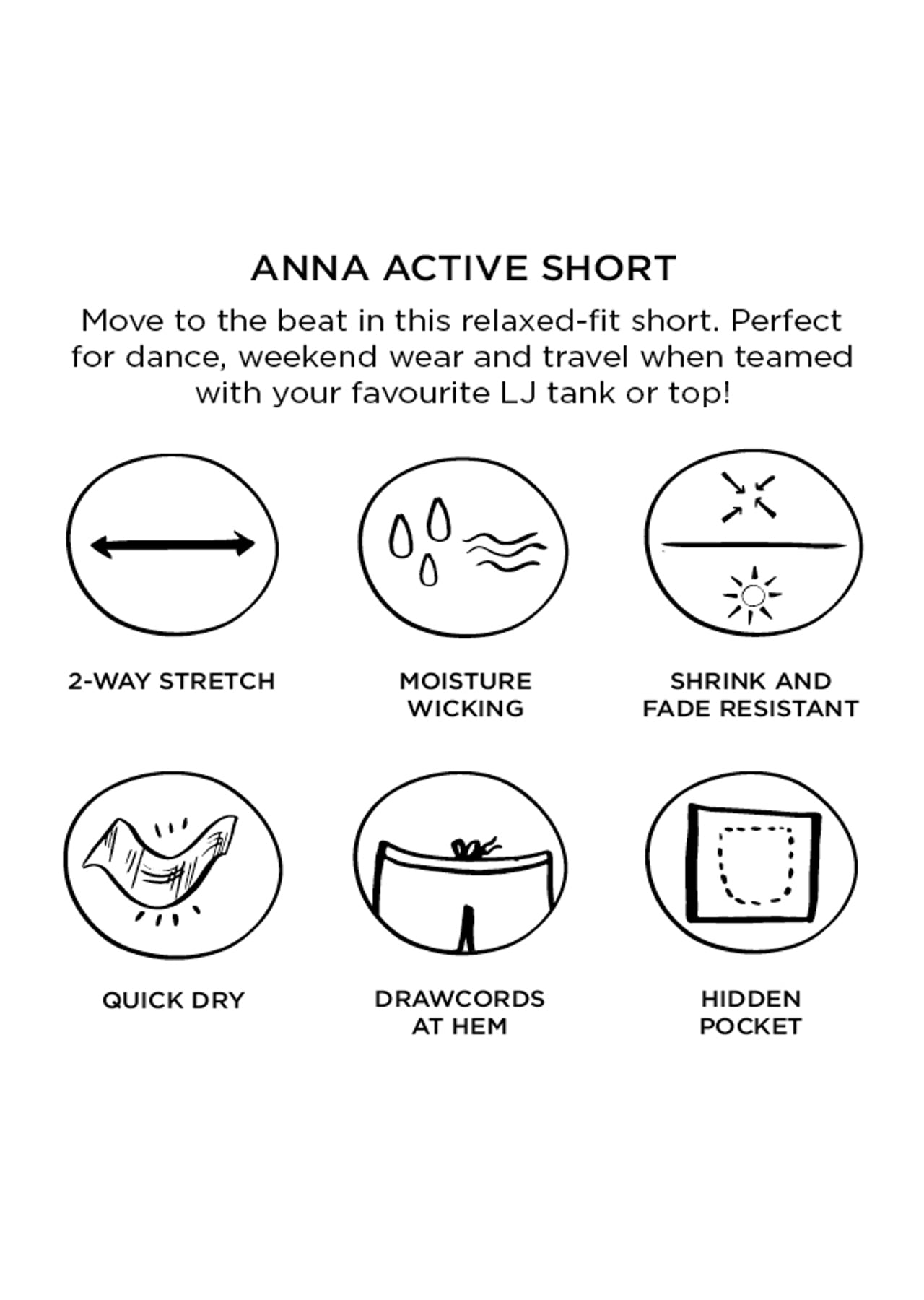 Lorna Jane Anna Active Shorts - Black