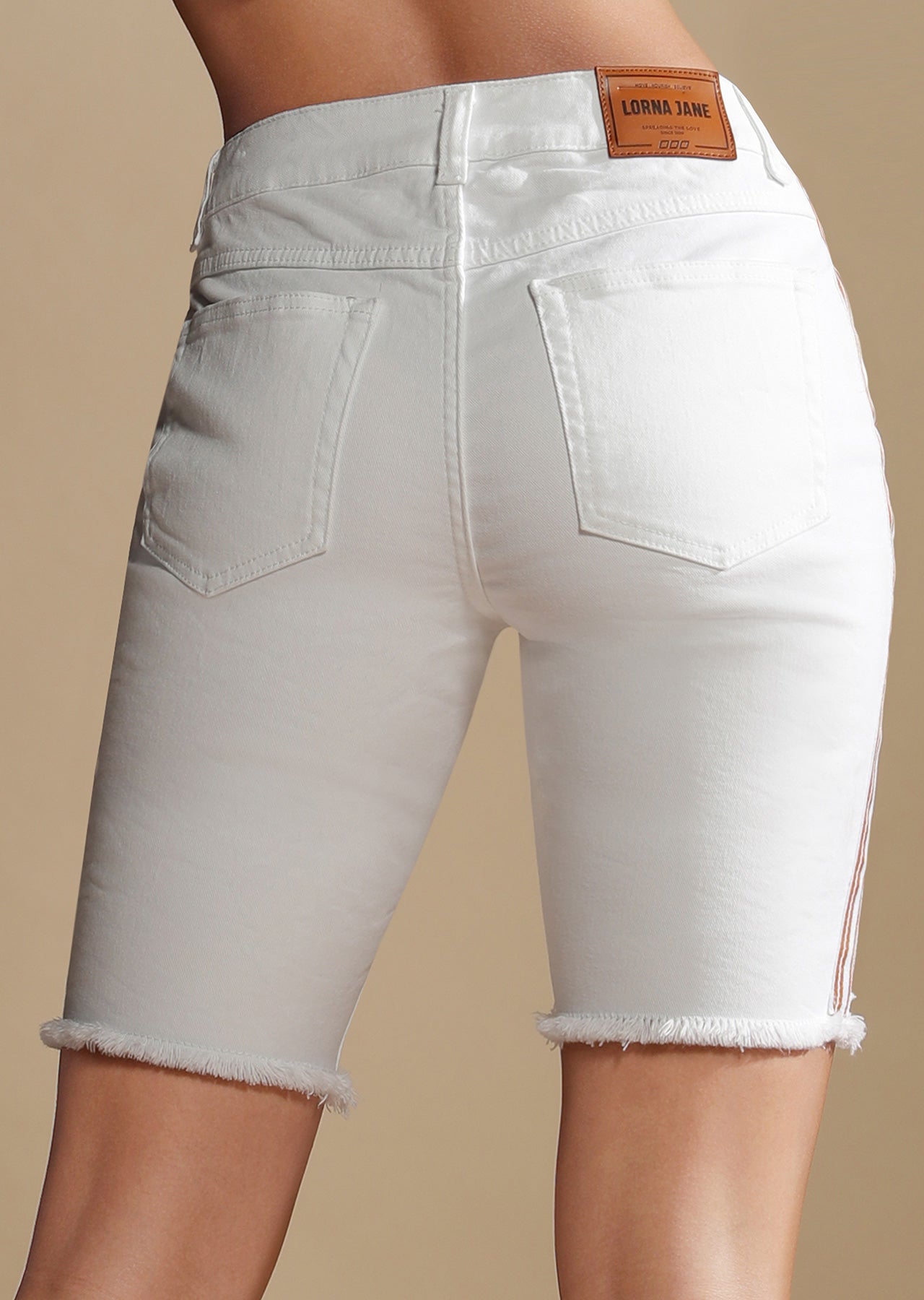 Lorna Jane Athleisure Denim Shorts - White