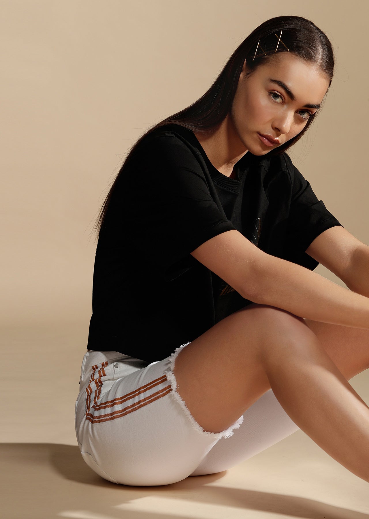 Lorna Jane Athleisure Denim Shorts - White