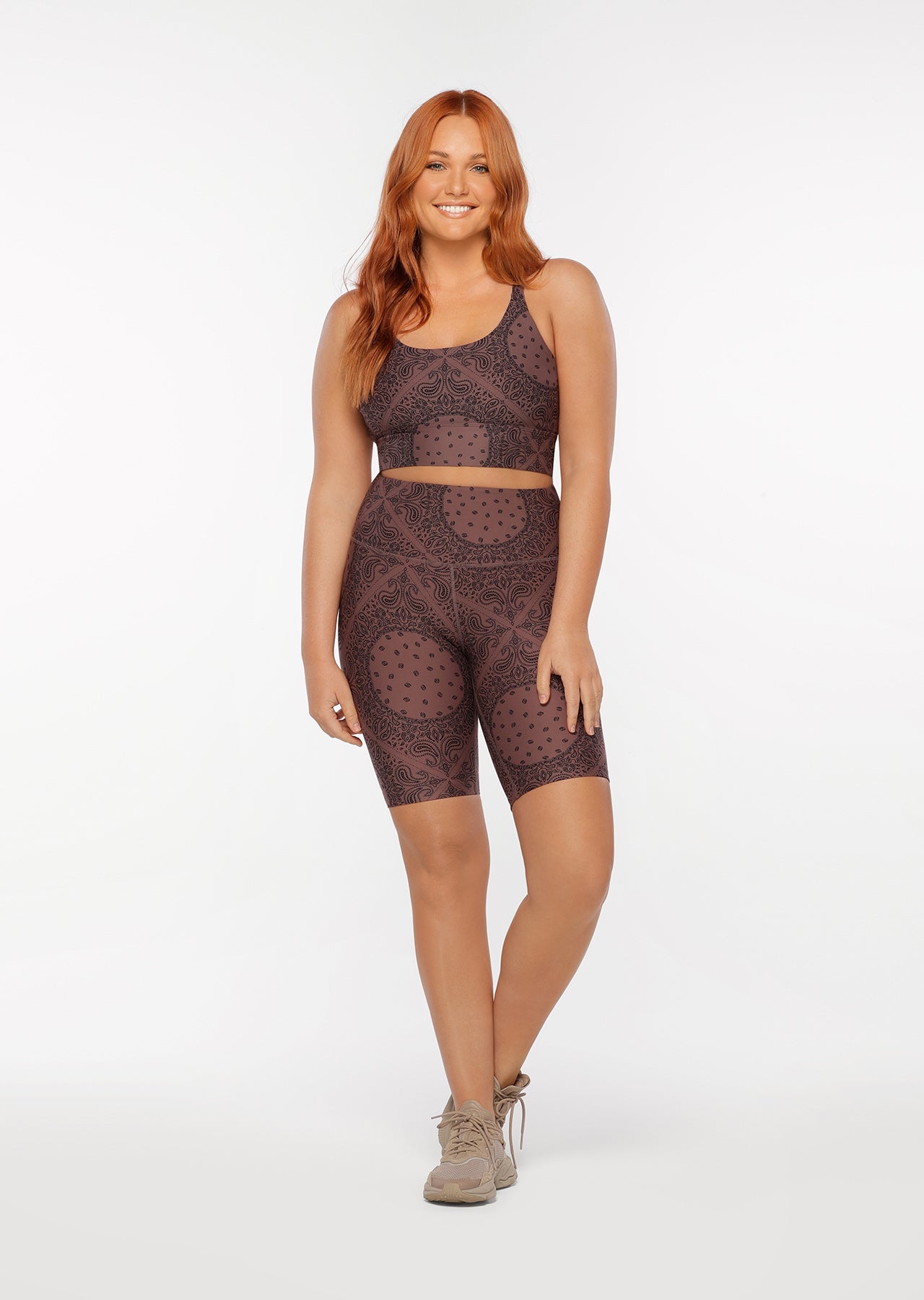 Lorna Jane Bandana Midi Bike Shorts - Bandana Print