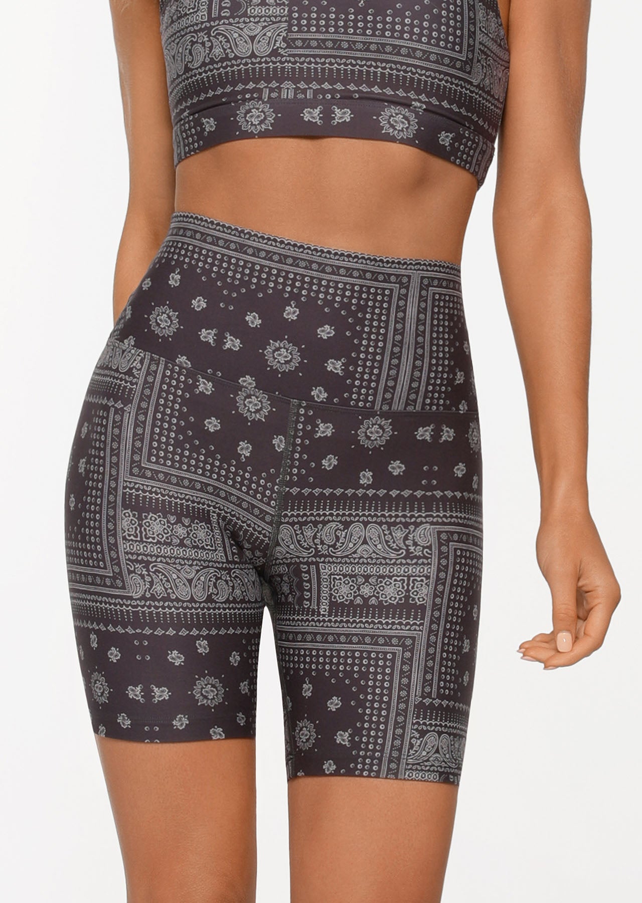 Lorna Jane Bandana Paisley Bike Shorts - Bandana Paisley Print